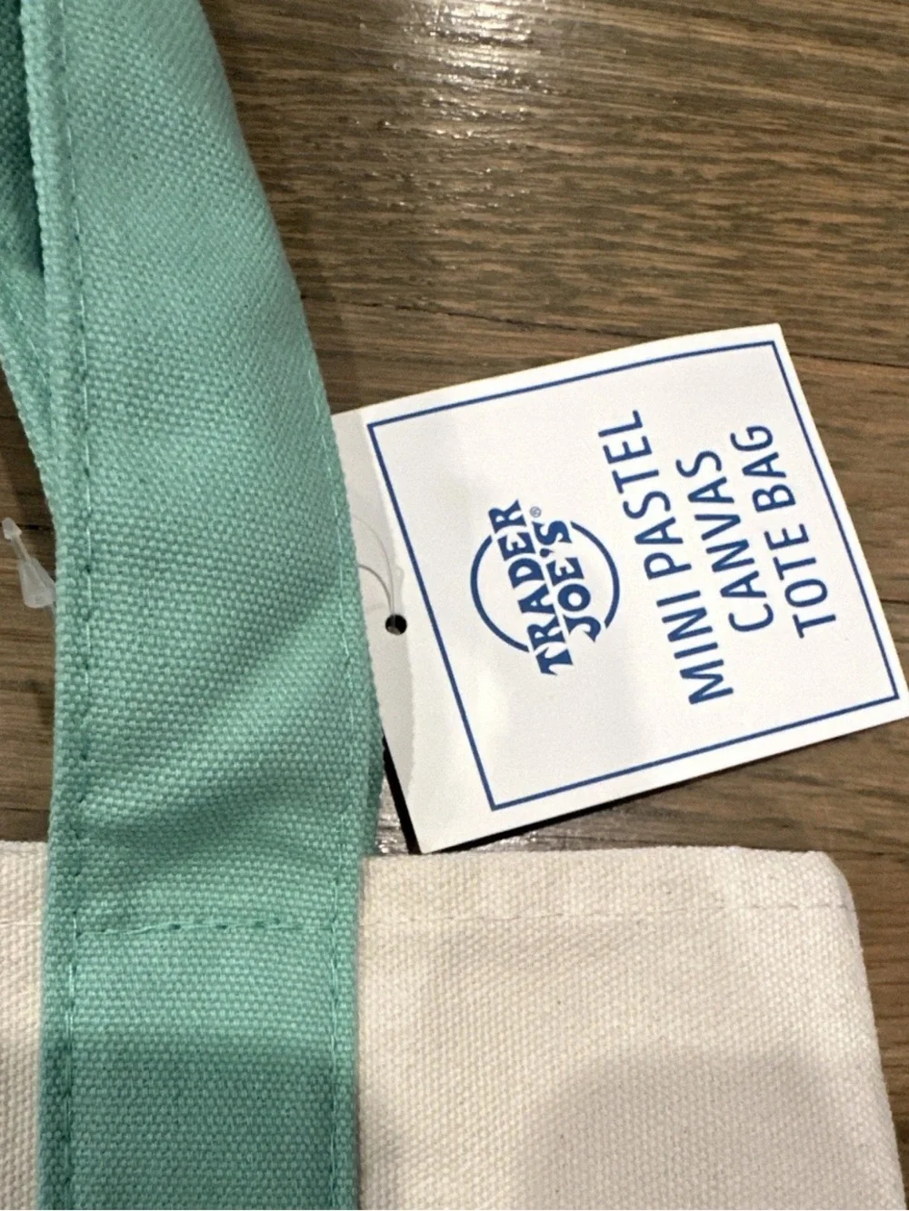 Trader Joe's Mint and Cream Canvas Tote